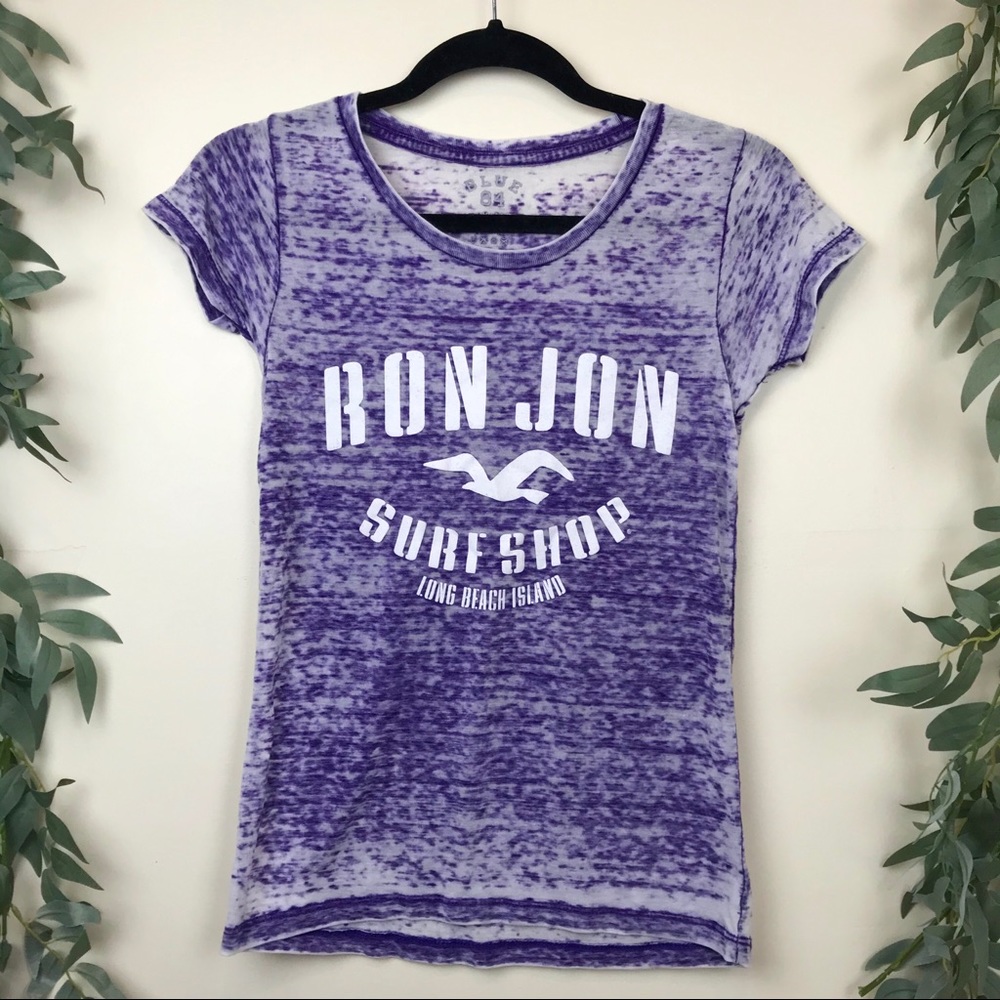 Ron Jon Long Island Beach Size S Distressed Tee